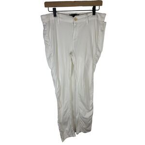 BCBGMAXAZRIA Womens White Cotton Blend Pants Size 30